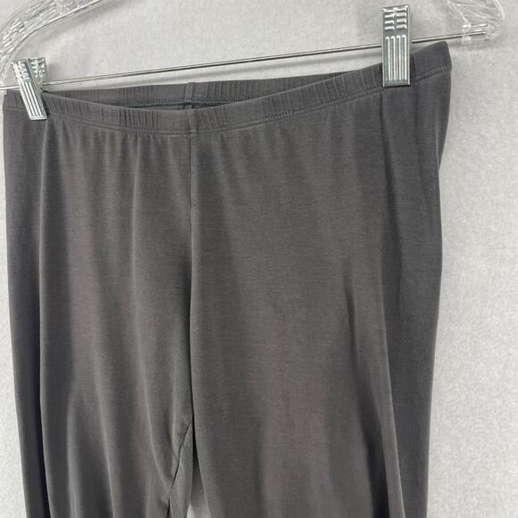 EILEEN FISHER Leggings M Stretch Organic Cotton Jersey Cropped Pull On Gray USA - Picture 6 of 12